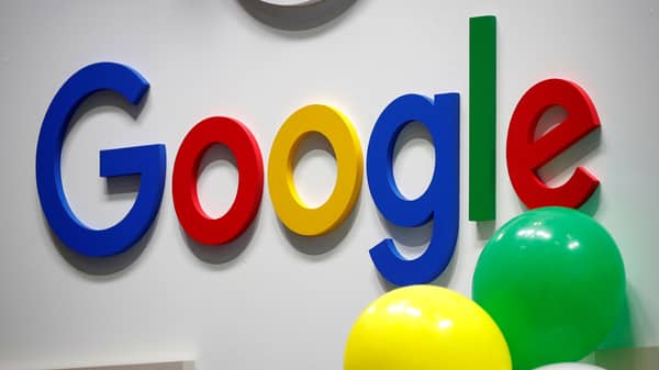 FILE PHOTO: Logo of Google is seen at VivaTech fair in Paris