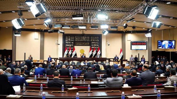 Iraqi Prime Minister Adel Abdul Mahdi attends an Iraqi parliament session in Baghdad