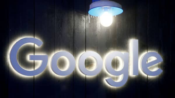 FILE PHOTO: Logo of Google is seen in Davos