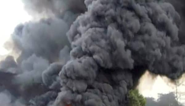 Smoke billows into air following an explosion of a fuel tanker in Morogoro