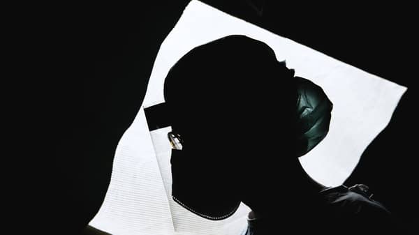 Testing for the COVID-19 takes place in a tent outside a hospital in Stockholm.