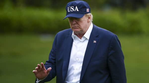 President Trump Returns To White House From Weekend At Camp David