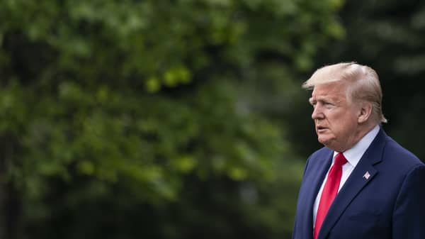 President Trump Departs White House For Memorial Day Ceremony In Baltimore