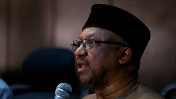 Nigeria’s Minister of Health Osagie Ehanire briefs the media on the status of the novel coronavirus COVID-19  in Abuja