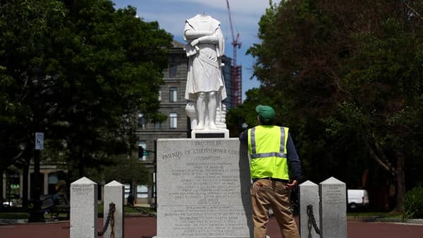 Head Removed From Christopher Columbus Statue In North End Of Boston