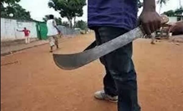 A man holding a machete