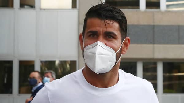 Atletico Madrid’s Diego Costa arrives at a court to attend a trial for tax fraud
