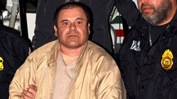 Mexican drug lord Joaquin “El Chapo” Guzman is shown shortly after extradition in New York