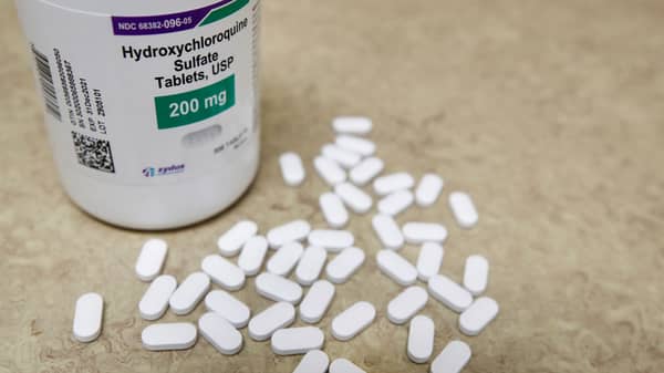 FILE PHOTO: The drug hydroxychloroquine, pushed by U.S. President Donald Trump and others in recent months as a possible treatment to people infected with the coronavirus disease (COVID-19), is displayed in Provo
