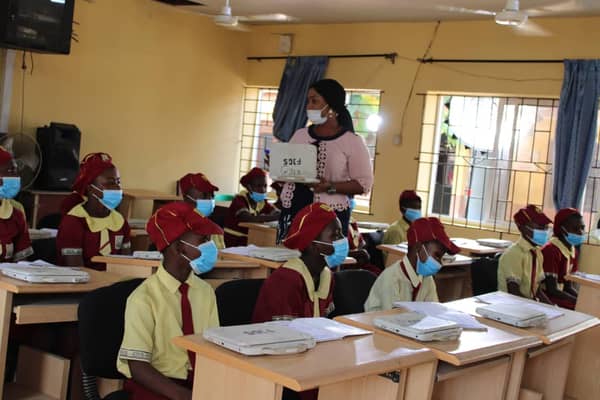Renovated classroom of Fagba Junior Grammar School, Iju, Lagos