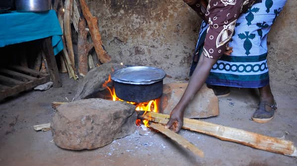 Women cooking with firewood