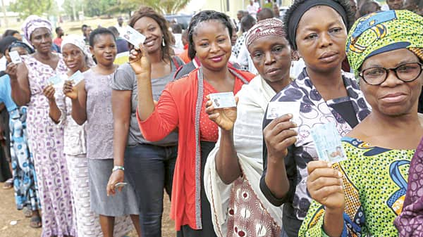 Nigerians voting