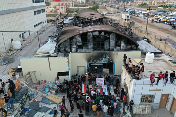 IRAQ-HEALTH-VIRUS-HOSPITAL-FIRE-DEMO