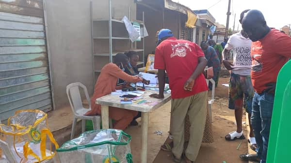 Accreditation at Oroki Polling Boot in Isuti, Igando Lagos
