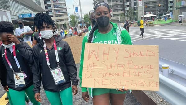 Nigerian athletes protest
