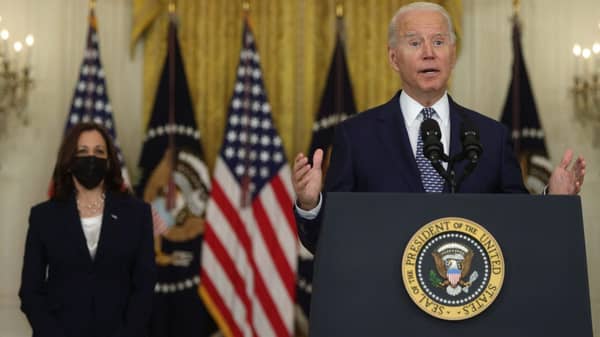 President Biden And Vice President Harris Deliver Remarks On Senate Passage Of The Infrastructure Investment and Jobs Act