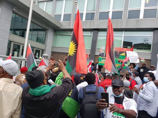 IPOB members protesting in Canada