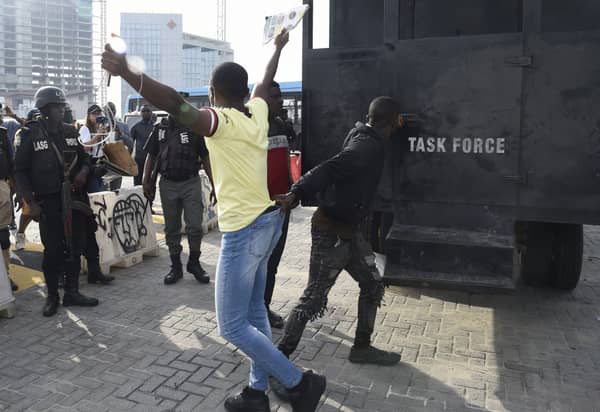 NIGERIA-DEMONSTRATION-POLICE