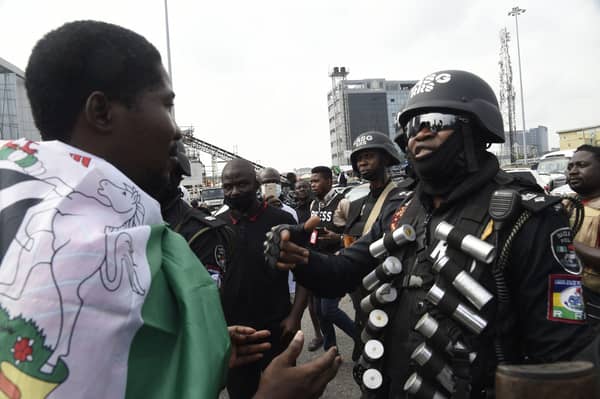 NIGERIA-DEMONSTRATION-POLICE
