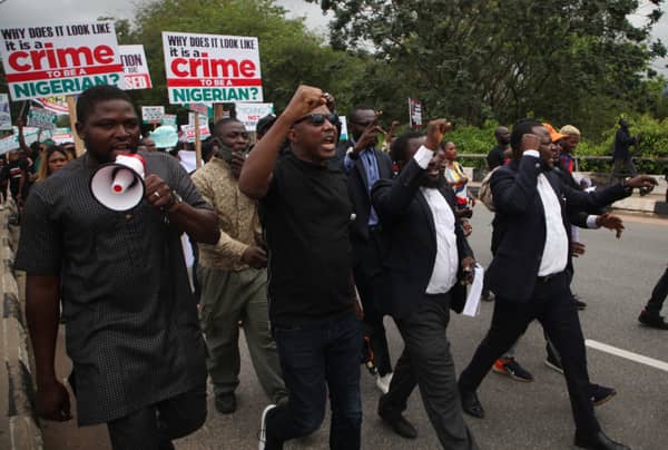 NIGERIA-DEMONSTRATION-POLICE
