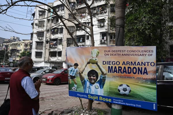 FBL-INDIA-ARG-ANNIVERSARY-MARADONA