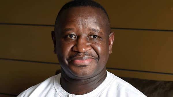 Sierra Leone’s President Julius Maada Bio poses during an interview in Freetown