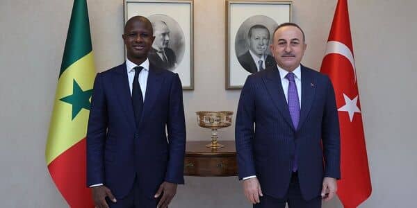 Meeting of Foreign Minister Mevlüt Çavu?o?lu with Antoine Felix Diome, Minister of Interior of Senegal, 5 January 2022
