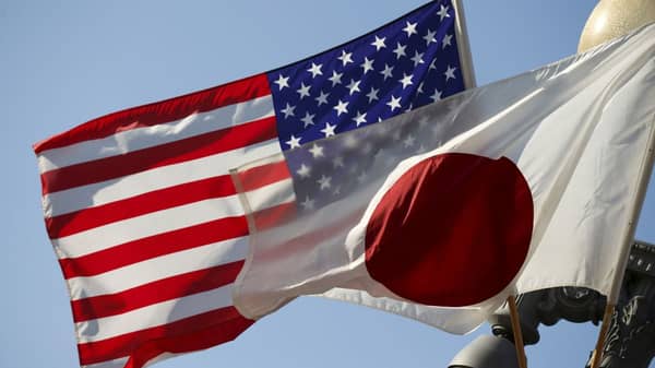 U.S. and Japan flags