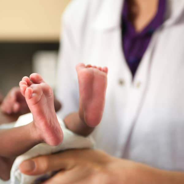 A baby’s feet. Photo Getty