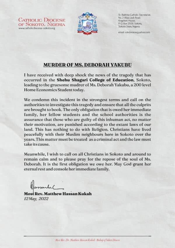 Female Student Stoned to Death in Sokoto, Nigeria