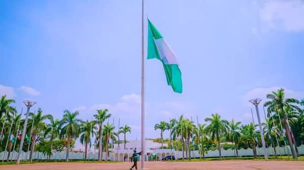 Nigerian Flag half-mast