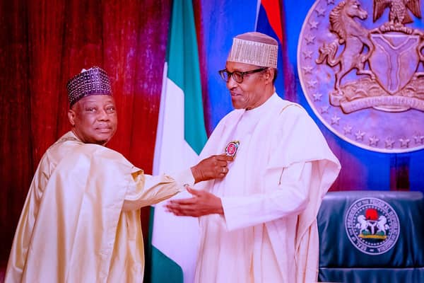 Buhari launches 2023 National Armed Forces Remembrance Day Emblem today at the commencement of the Federal Executive Council (FEC) Meeting at the State House, Abuja.
