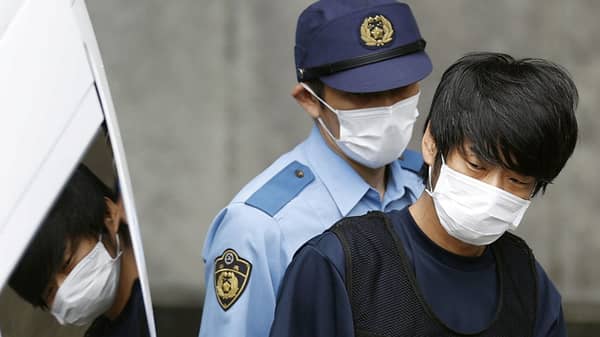 Tetsuya Yamagami, suspected of killing former Japanese Prime Minister Shinzo Abe, is taken to prosecutors in Nara, Japan