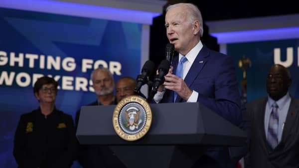 President Biden Delivers Remarks On Unions And The Economy From The South Court Of The White House