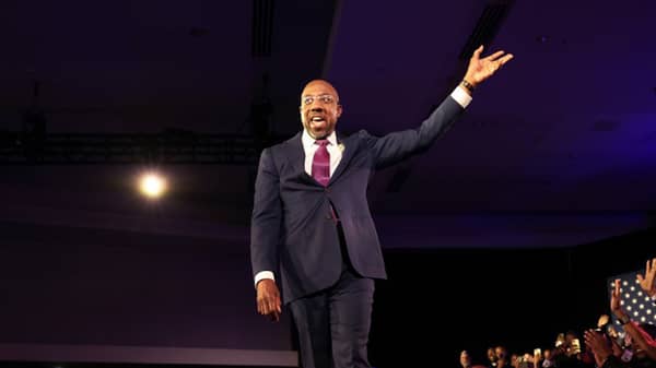 Georgia Senate Candidate Raphael Warnock Holds Runoff Election Night Event