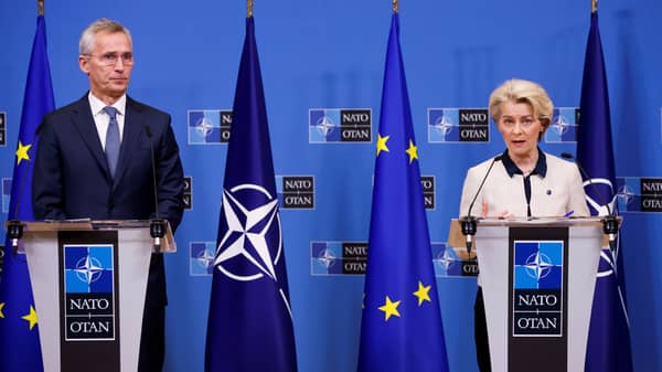 Joint NATO news conference at NATO headquarters in Brussels
