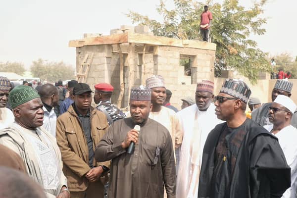 Zulum at mega water project in Hawul LGA