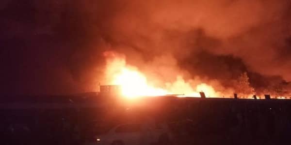 Maiduguri Central Market on fire