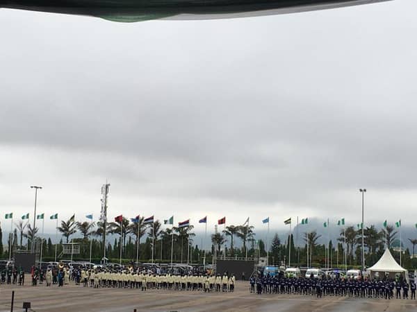 Ceremonial Parade formed and awaiting arrival of President -elect and Vice President-elect