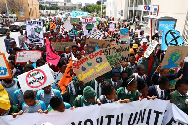 Climate change activists protest in Cape Town