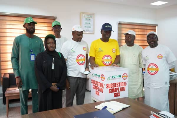 Executive-Chairman-Federal-Capital-Territory-Internal-Revenue-Service-Mr-Haruna-Abdullahi-with-staffs-of-the-service-during-the-commemoration-of-2023-Customer-Service-Week