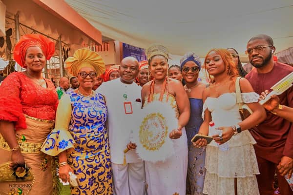Chief Favour Chika-Okafor (middle)_ her husband, Chief Chika Okafor (third left) and others at the event.