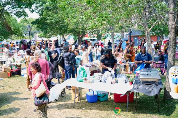 Participants at the Naija Market Day, in Brandon, Manitoba, Canada.