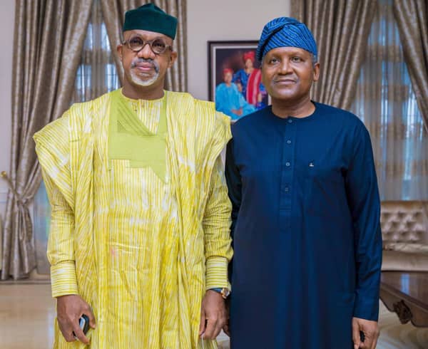 Dapo Abiodun (left) and Aliko Dangote