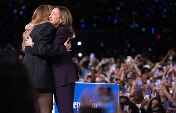Democratic presidential nominee Vice President Kamala Harris holds a campaign rally with Beyonce
