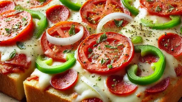 Photo of homemade bread pizza generated by DALL.E