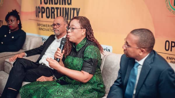 President of HFN, Dr Pamela Ajayi; National Coordinator, PVAC, Dr Abdu Mukhtar; and Lagos State Commissioner for Health, Prof Akin Abayomi at the HFN-PVAC Funding Opportunity pitch event.
