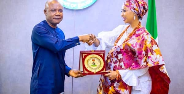 Hanatu Musawa and Peter Mba