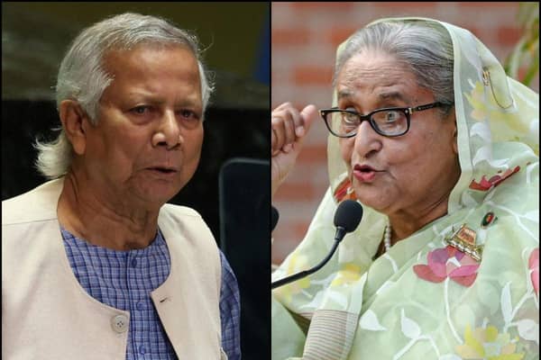Muhammad Yunus (left) and Sheikh Hasina