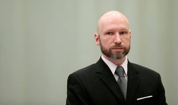 FILE PHOTO: Anders Behring Breivik is pictured on the last day of the appeal case in Borgarting Court of Appeal at Telemark prison in Skien